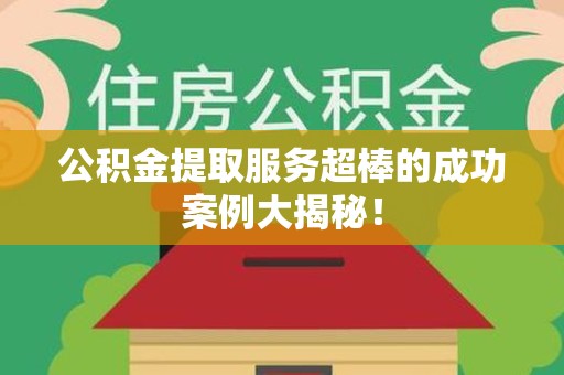 阜南公积金提取服务超棒的成功案例大揭秘！