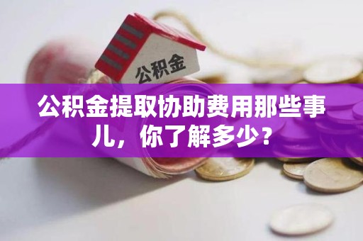 阜南公积金提取协助费用那些事儿，你了解多少？