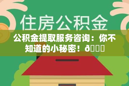 阜南公积金提取服务咨询：你不知道的小秘密！😎